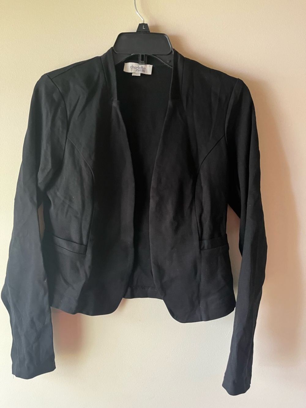 Charlotte Russe Black Open-Edge Blazer